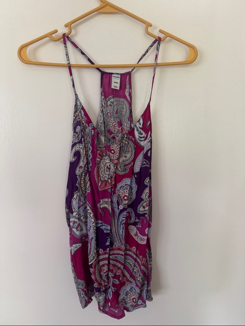 Old Navy Paisley-Print Spaghetti-Strap Camisole in Fuchsia & Purple